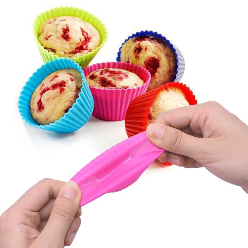 Cetakan Muffin Silikon Kue Cup Cake Muffin Puding Cupcake Silicone Bento / Muffin Cupcake Baking Molds Silicone Cake Mold