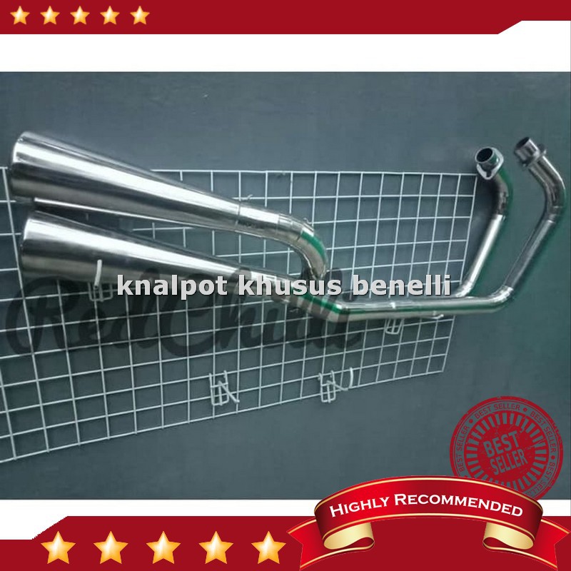 Jual Knalpot Racing Double Titan Full System For Benelli Patagonian Eagle 250 Pemasangan PNP