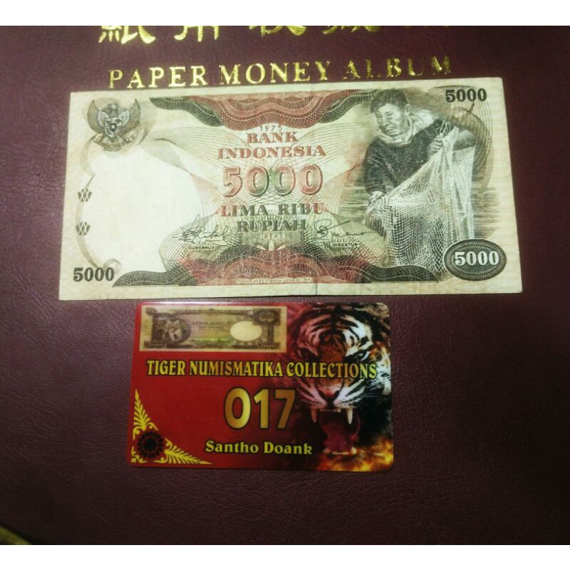 uang lama 5000 rupiah 1975 seri penjala