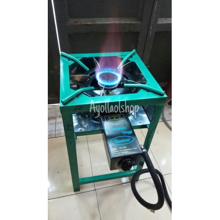 Kompor Gas Tekanan Tinggi Quantum QGC-121hp + Rangka 35x60cm