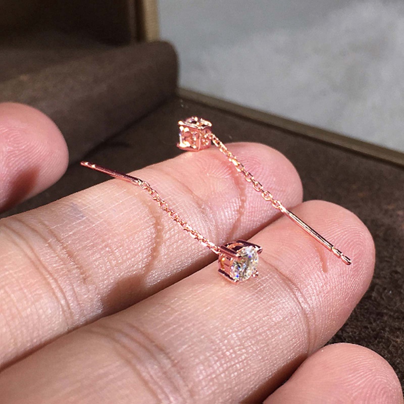 Fancyqube Anting Cubic Zirconia 3 Warna Model Simple Dan Elegan Untuk Wanita