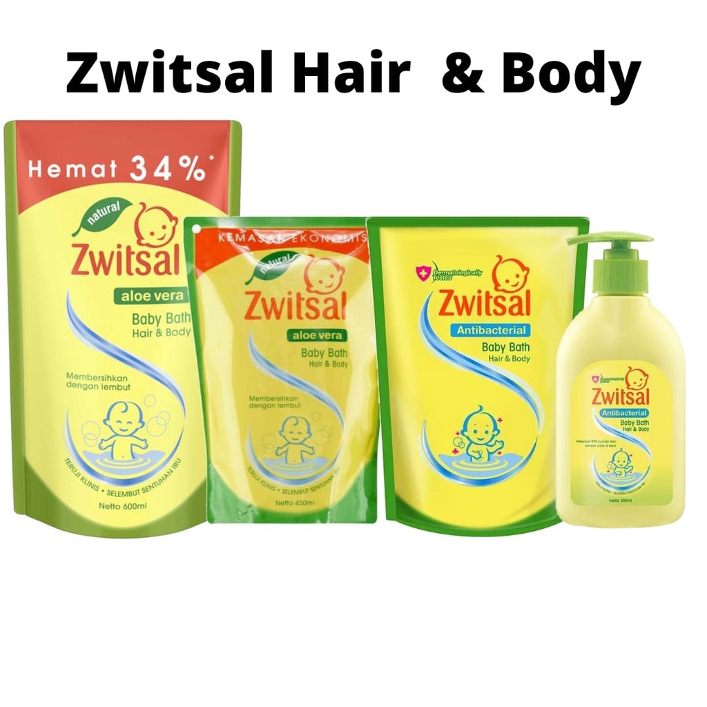 Zwitsal Natural Baby Bath 2 In 1 2in1 Hair &amp; Body 400ml / Bath with Telon 400ml / Classic 450ml - Sabun Bayi Anak