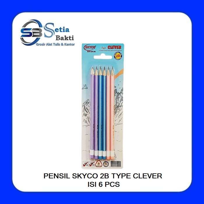 

Pensil SKYCO 2B Type CLEVER Isi 6 Pcs