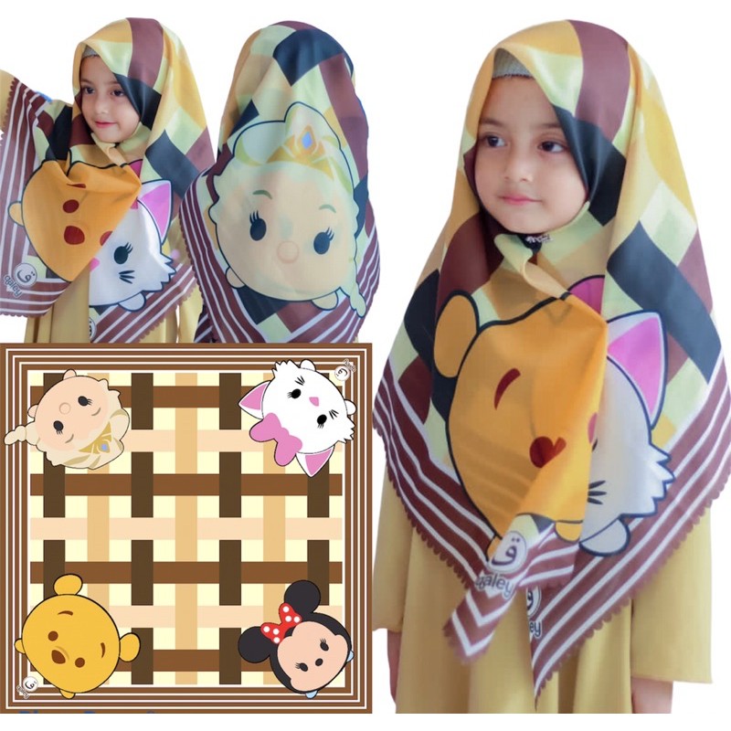 VOAL PRINTING ANAK BIG TSUM2 / HIJAB ANAK KARAKTER LUCU / KERUDUNG SEGIEMPAT ANAK/ HIJAB ANAK LUCU