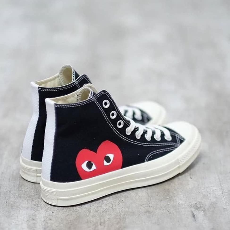 Sepatu Converse CDG Play 70s Import Vietnam BNIB Grade Original Black HItam Sneakers Classic Casual