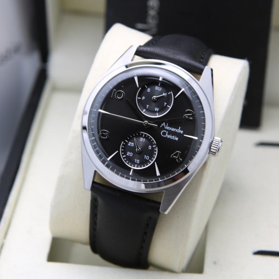 [Free Baterai] JAM TANGAN PRIA ALEXANDRE CHRISTIE AC 6579 / AC6579 LEATHER ORIGINAL GARANSI RESMI 1 TAHUN