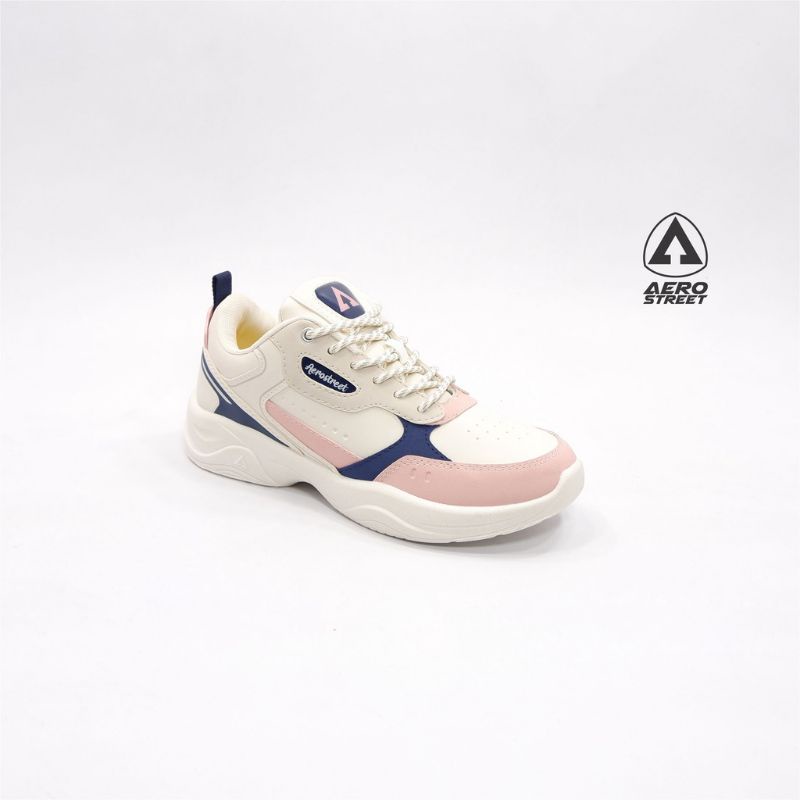 Aerostreet 37-40 jisoo pink navy - Sepatu Sneakers Casual Sport Sekolah cewek Wanita Aero Medan shoes