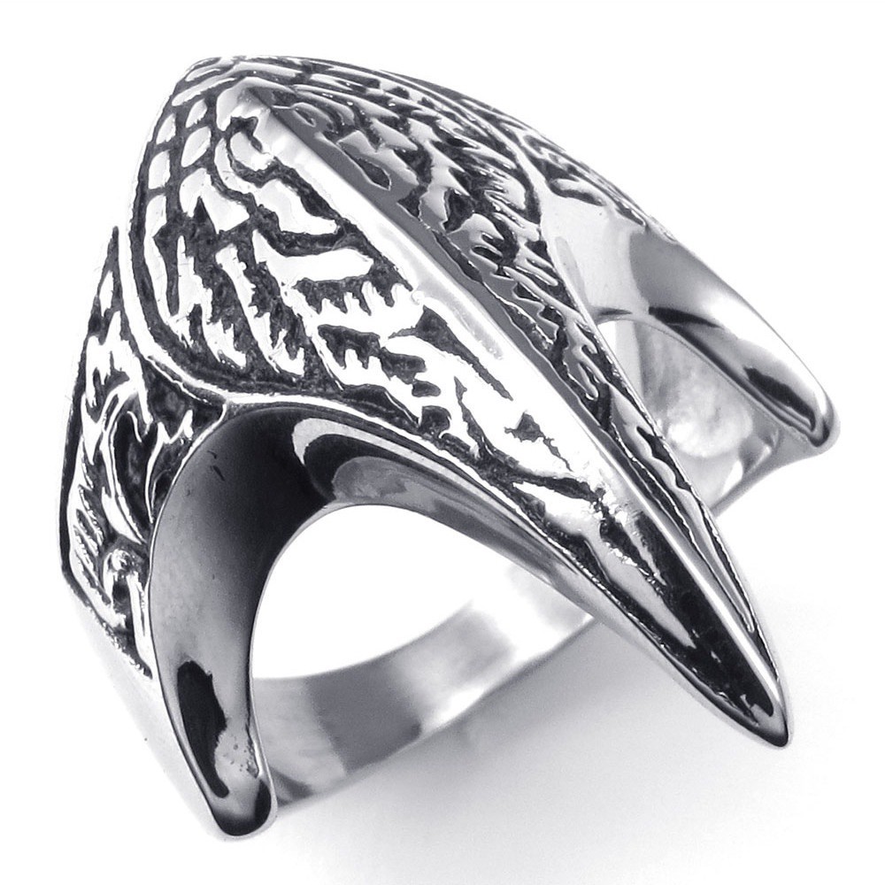 SEUSUK  Cincin Pria Warna Hitam Silver Gaya Punk COD Ring