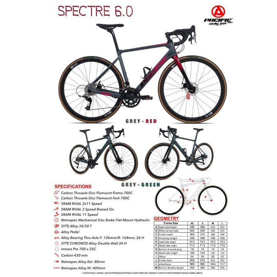 Sepeda Pacific 6.0 ROAD BIKE CARBON PACIFIC SPECTRE 700C