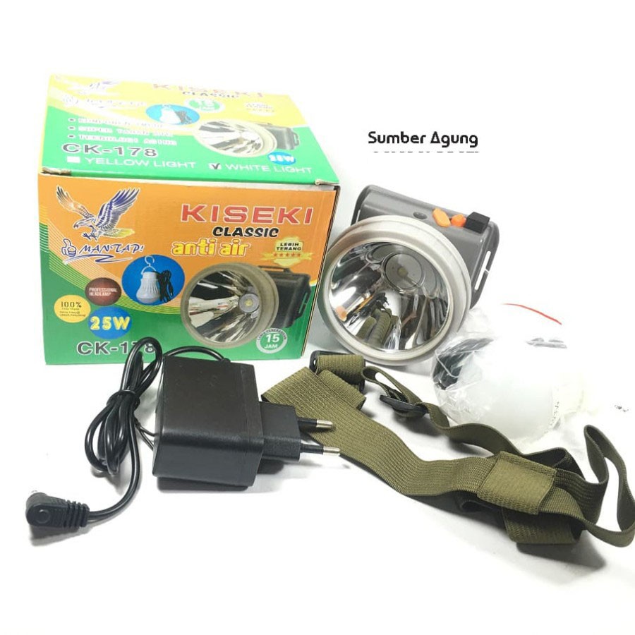 KISEKI CK178 Senter Kepala 25W 25 Watt Terang Anti Air Bonus Lampu