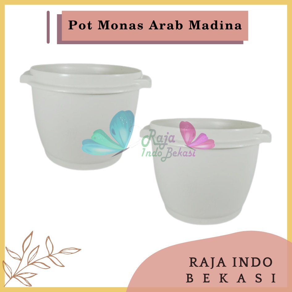 Pot Monas Madina Bowl 2002 Putih 14 15 Cm - Pot Bunga Bulat Tanaman Hias Vas Bunga Bkn Pot Tawon 15