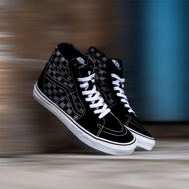 VANS SK8-HI CHECKERBOARD BLACK PEWTER ORIGINAL 100%