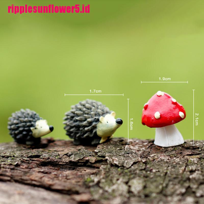 3pcs Miniatur Landak Untuk Taman Peri Rumah Boneka