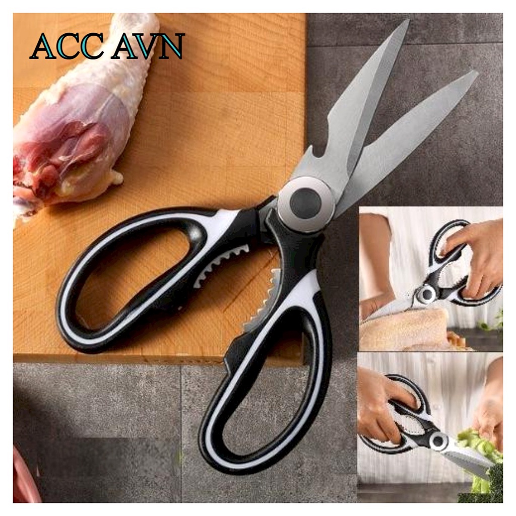 Dapur Serbaguna Gunting Ikan Ayam Daging Stainless Steel hitam