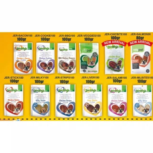JERHIGH VITAPET 100GR - JERHIGH 100GR - VITAPET DOG - JERHIGH DOG FOOD - SNACK JERHIGH