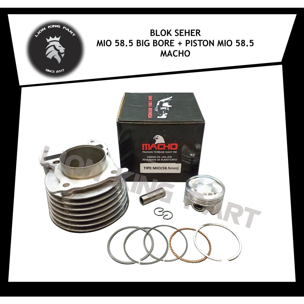 BLOK SEHER BORING MIO 58.5 PLUS PISTON MIO UKURAN 58.5
