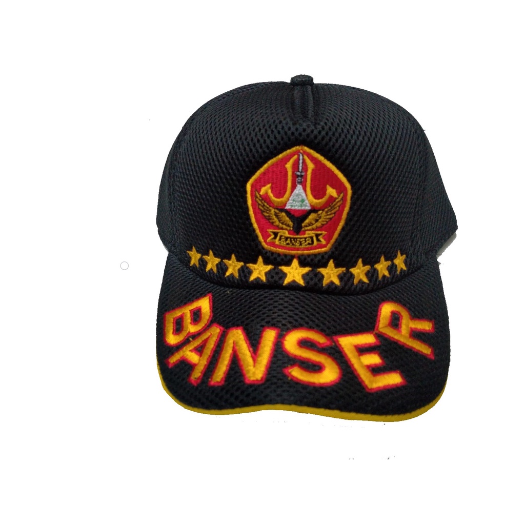 Topi Jaring BANSER Logo Bintang Kecil Tulisan Besar