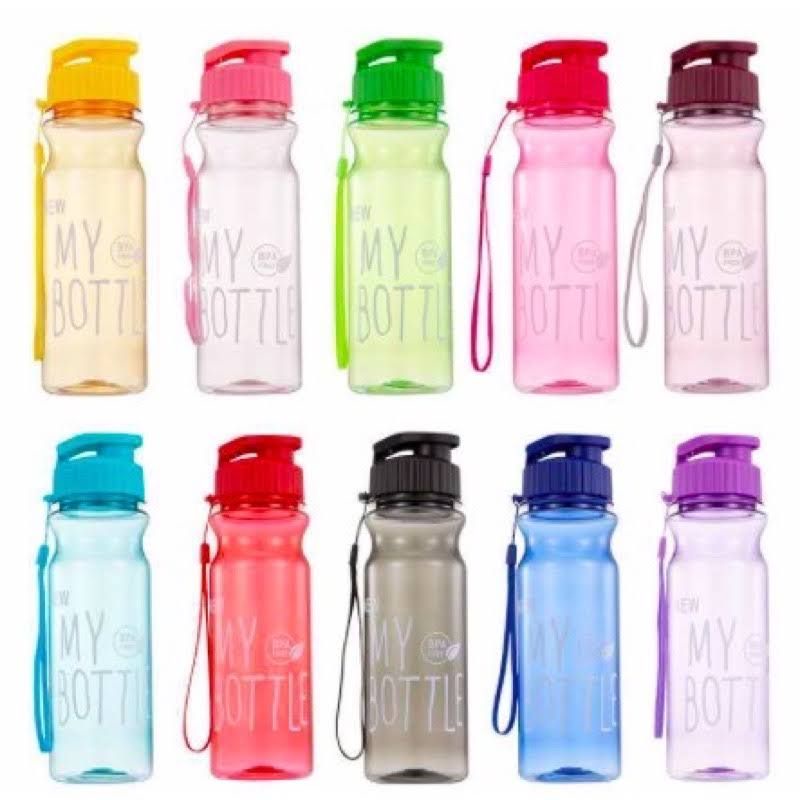 My Bottle Botol Minum BPA Free Sport &amp; Pouch | Termos Tumbler Motif Cactus &amp; 6 OUP 450ml