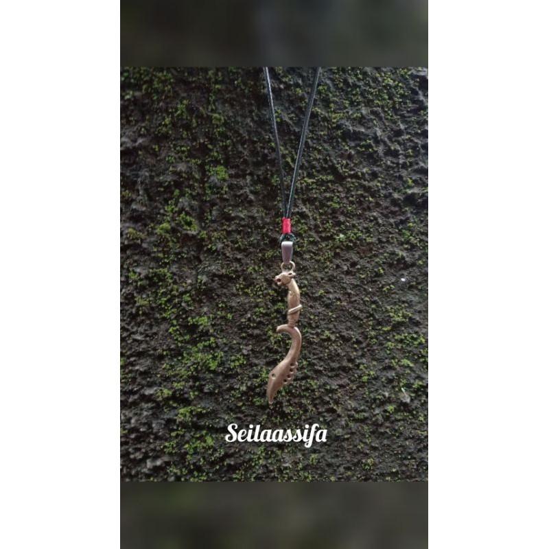 kalung pria murah bandul kujang kuningan