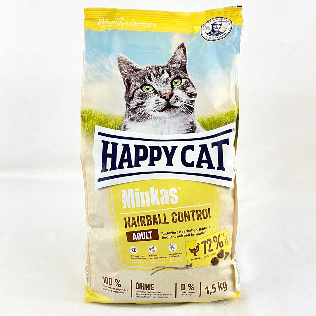 HAPPYCAT Makanan Kucing Khusus MINKAS Hairball Control 1.5kg 