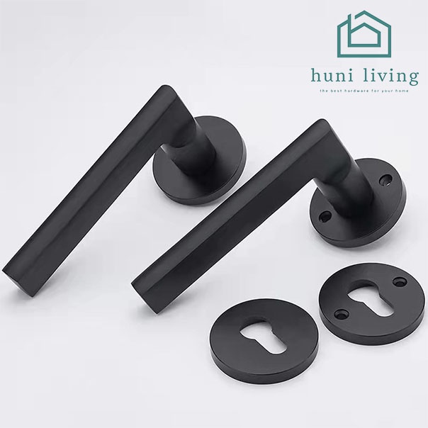 Kunci Pintu Full Handle Set Gagang Pintu Lurus Black Doff Premium