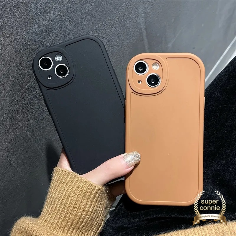 Soft Case Tpu Oval Warna Polos Cover iPhone 13 11 13 pro Max 7 8 plus X XR XS Max SE