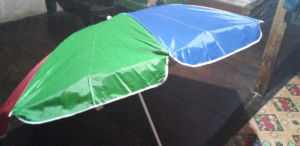 Payung Tenda Pantai 180cm Pelangi Silver Anti-uv, Jualan Dagang Pkl.