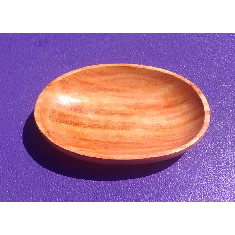 mangkok oval/wadah sambal oval 10x14cm mahoni