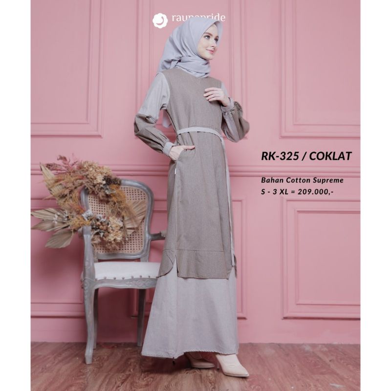 Gamis Rauna - RK 324 hijau - RK 325 COKLAT - Gamis rauna - rauna
