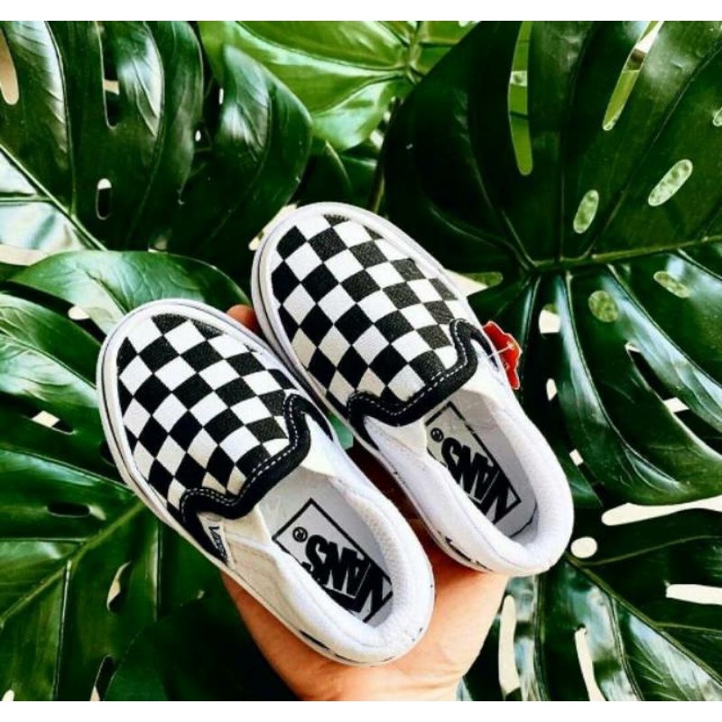 Sepatu vans anak laki &amp; sepatu anak perempuan motif catur tali dan slip on prem original / sepatu anak sekolah