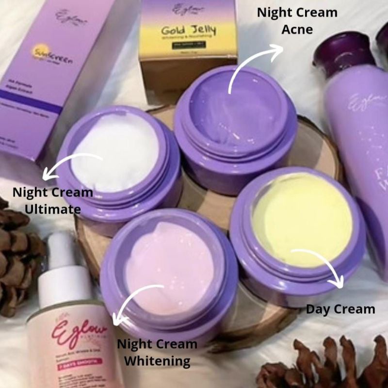 [ECER] NIGHT CREAM EGLOW PLATINUM WHITENING SERIES ORIGINAL BPOM
