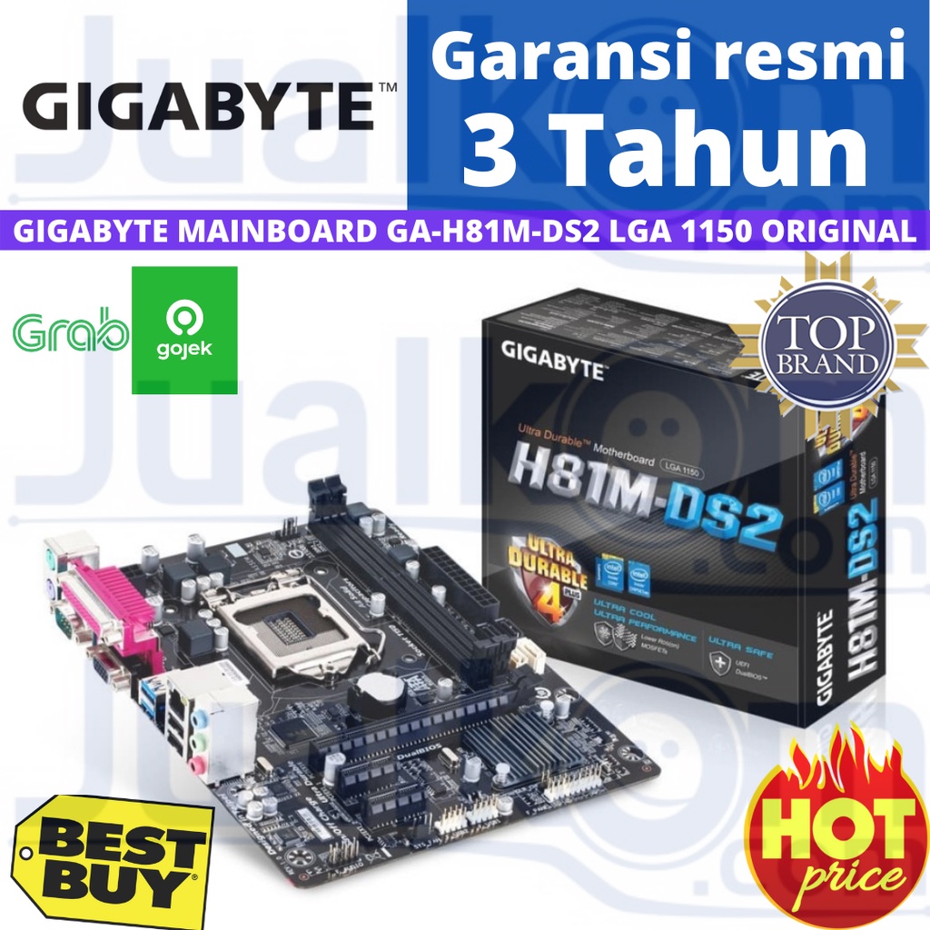 Motherboard Gigabyte Intel GA H81M-DS2 (LGA1150 H81 DDR3 SATA3 USB3)