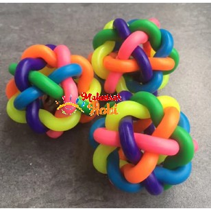 Mainan Kucing Bola Rubber Karet Isi Lonceng Size M