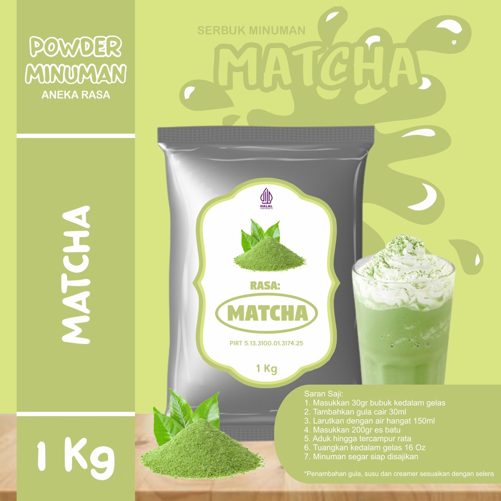 

Bubuk Serbuk Minuman 1kg Rasa Matcha Bubuk Minuman Kekinian Standar Matcha Powder Boba Drink C27