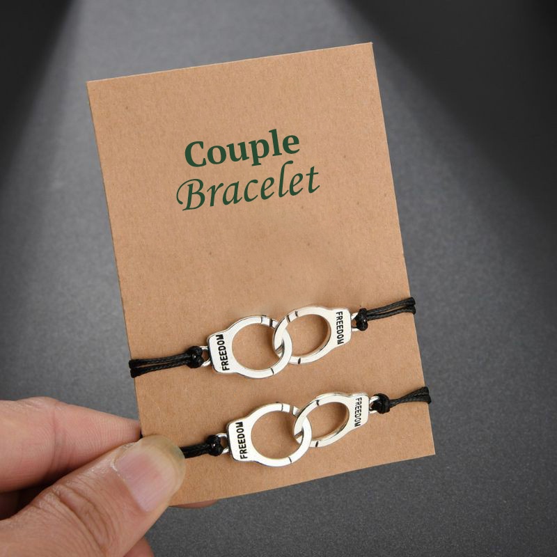 Gelang Couple Borgol Tangan Persahabatan Pasangan Vintage Handmade Police Officers Handcuffs Charm