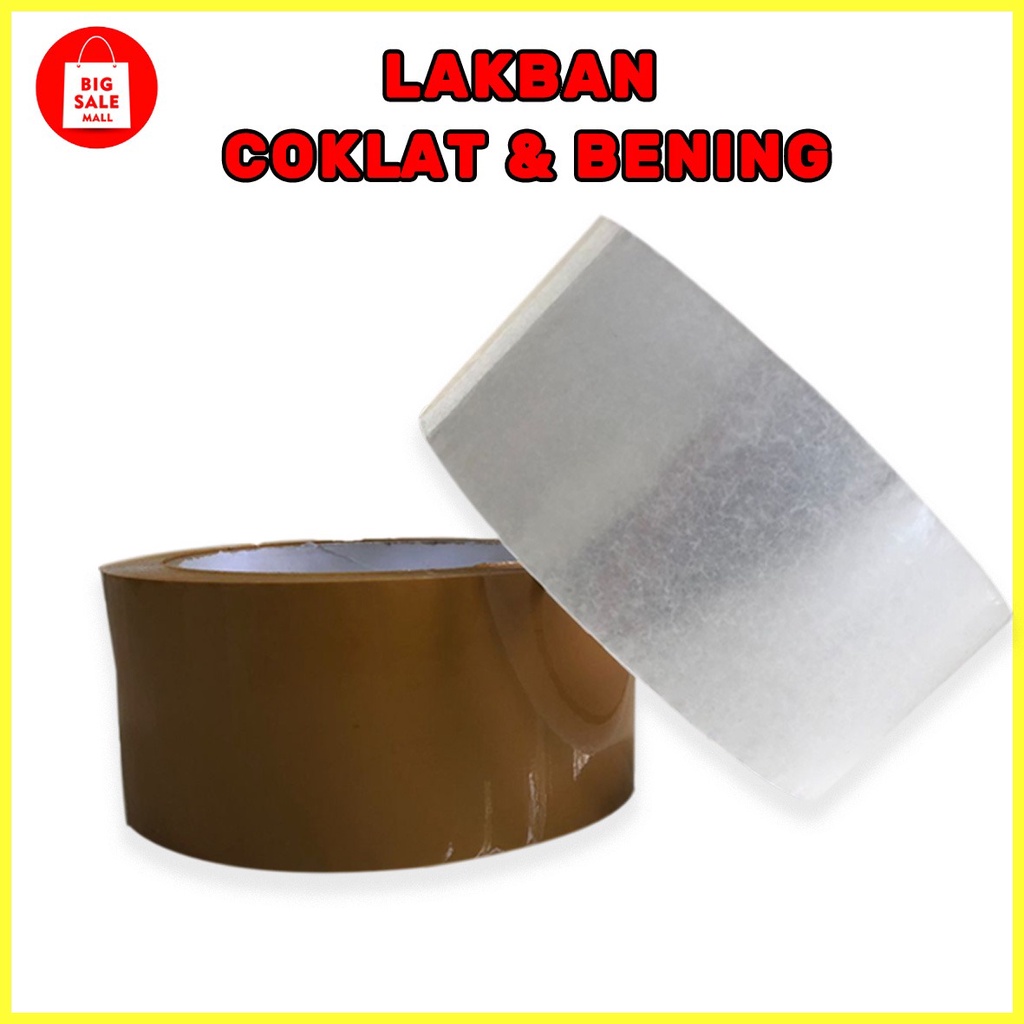 Lakban bening &amp; coklat, lakban packing45cm.48cm 80 yard,90 yard,100 yard full meter. Beli 11 pcs gratis 1 pcs