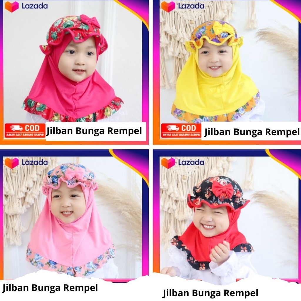 

Jilbab Anak Kombi Rempel Bunga / Hijab Anak Lucu