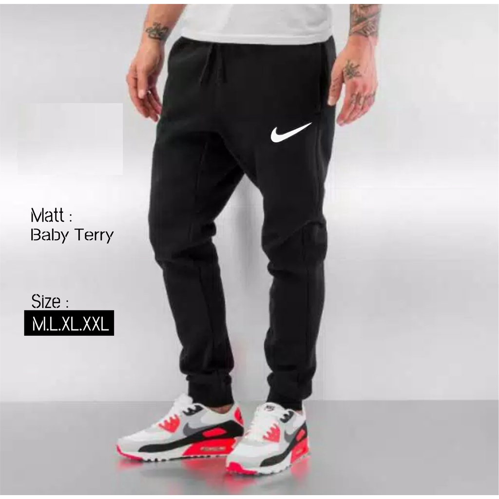 CELANA PANJANG JOGGER BORDIR SWEATPANTS TRAINING DEWASA PRIA WANITA JUMBO SIZE M SAMPAI XXL JOGER OLAHRAGA GYM BAHAN BABY TERRY