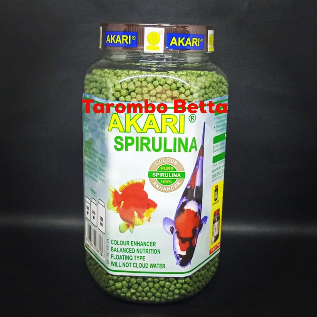 Pelet AKARI SPIRULINA 300gr - Pellet Makanan Pakan Ikan 300 gram gr