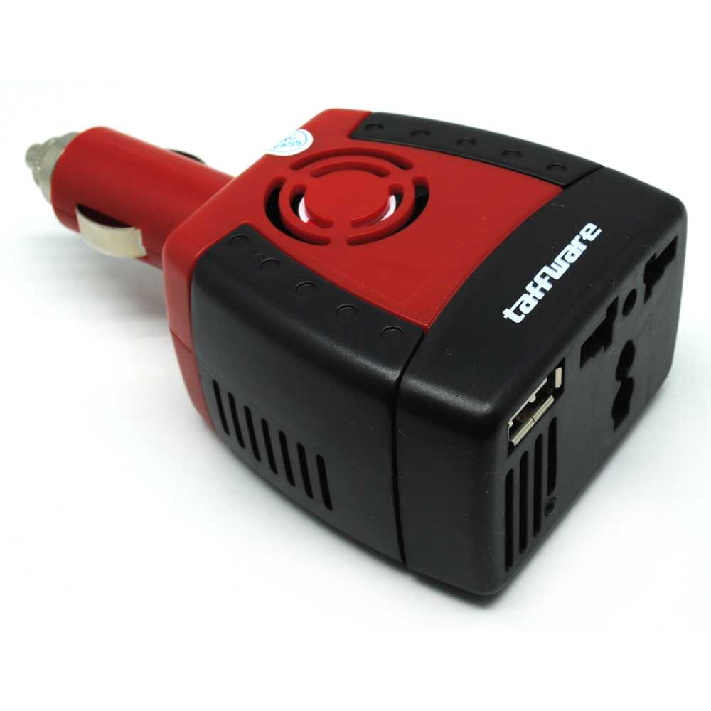 Taffware Power Car Inverter 150W 220V AC EU Plug 5V USB Charger T150W