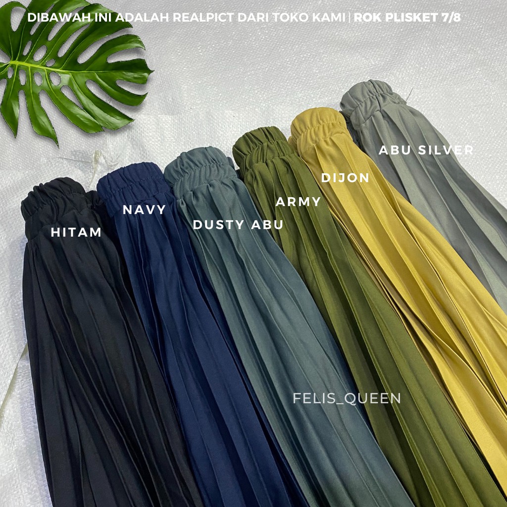 Rok termurah Jumbo Plisket Pendek Wanita 7/8 / Rok Payung Wanita-3