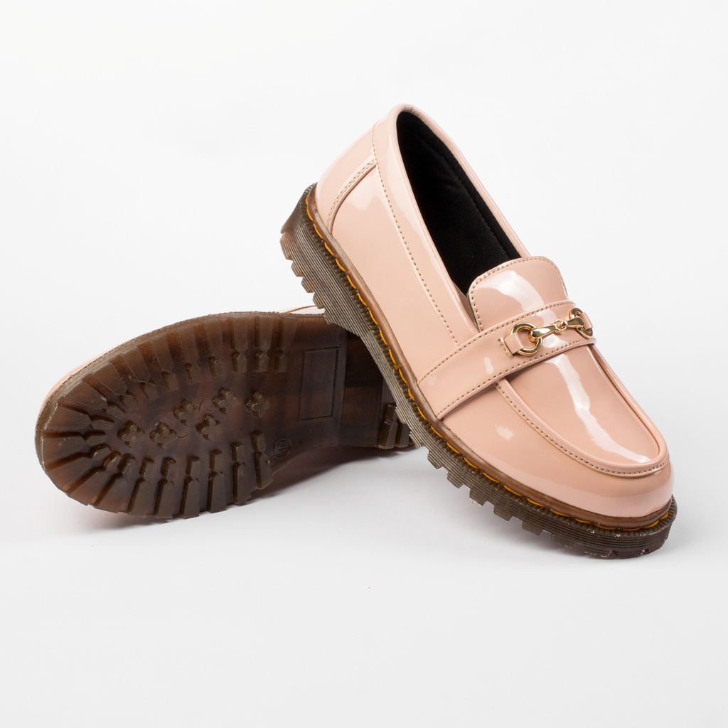 Megan Pink Oxford | Sepatu Loafers Tanpa Tali Wanita Casual Kerja Formal Kantor Original Laki | FORIND x Nazreal