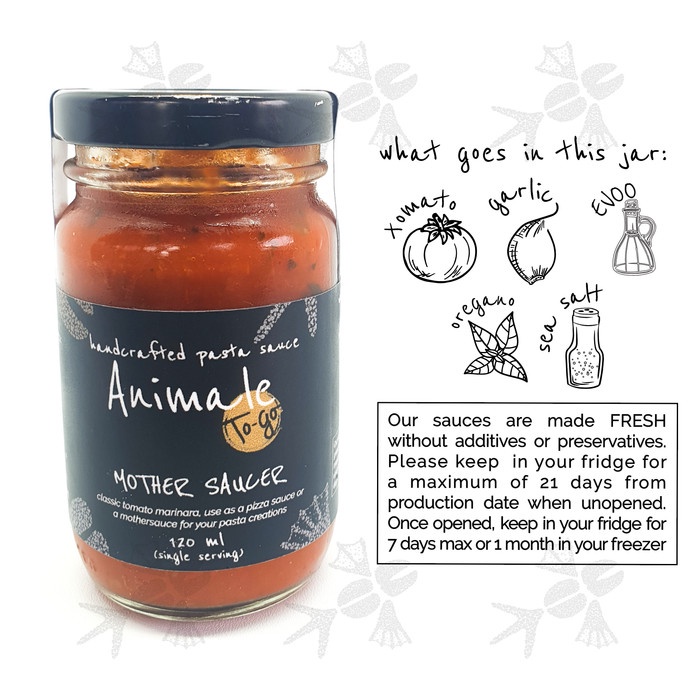 

Animale MOTHER SAUCER marinara Italian glass jar pizza/pasta sauce