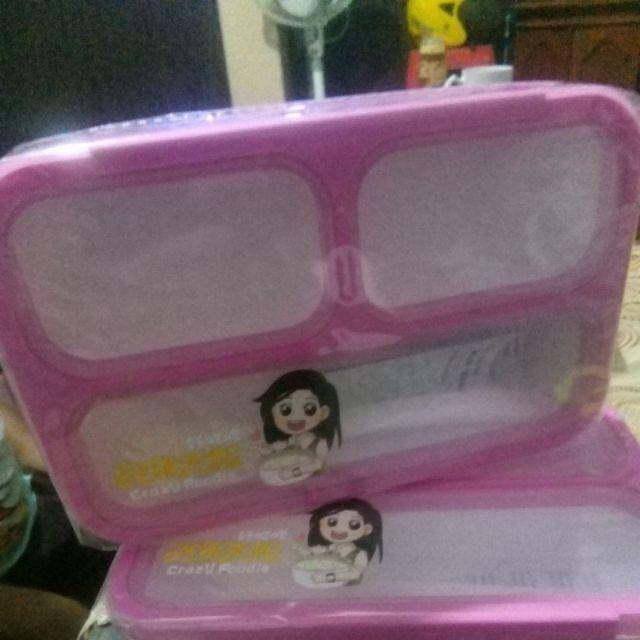 Kotak Makan / Lunch Box/ Ompreng / Tepak / Food Box Yooyee Jinbao Kecil 3 Sekat Grid 606 Yooyee