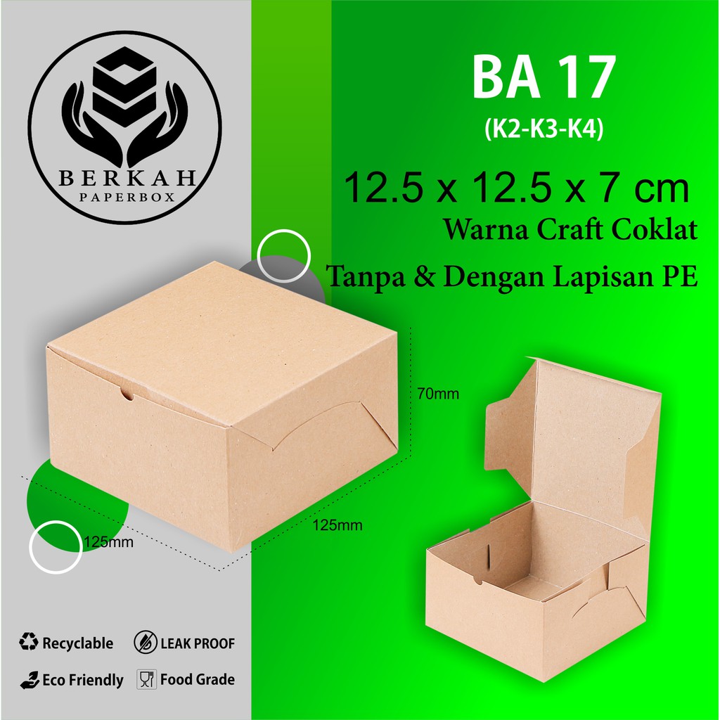 Box Snack Snack Box 12.5x12.5x7 Laminasi (B17K2-12.5X12.5X7 Cm)