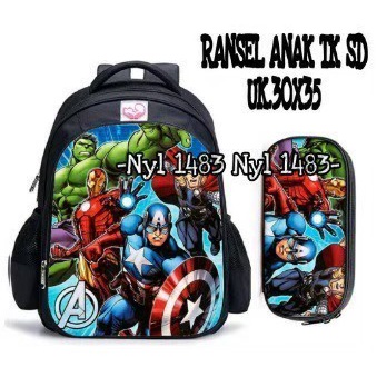 &quot;aurabagss&quot; - Tas Anak Tas Ransel Anak Laki - Laki Tas Sekolah Anak Laki - Laki TK SD Backpack Anak Laki - Laki Motif Printing Avangers Terbaru