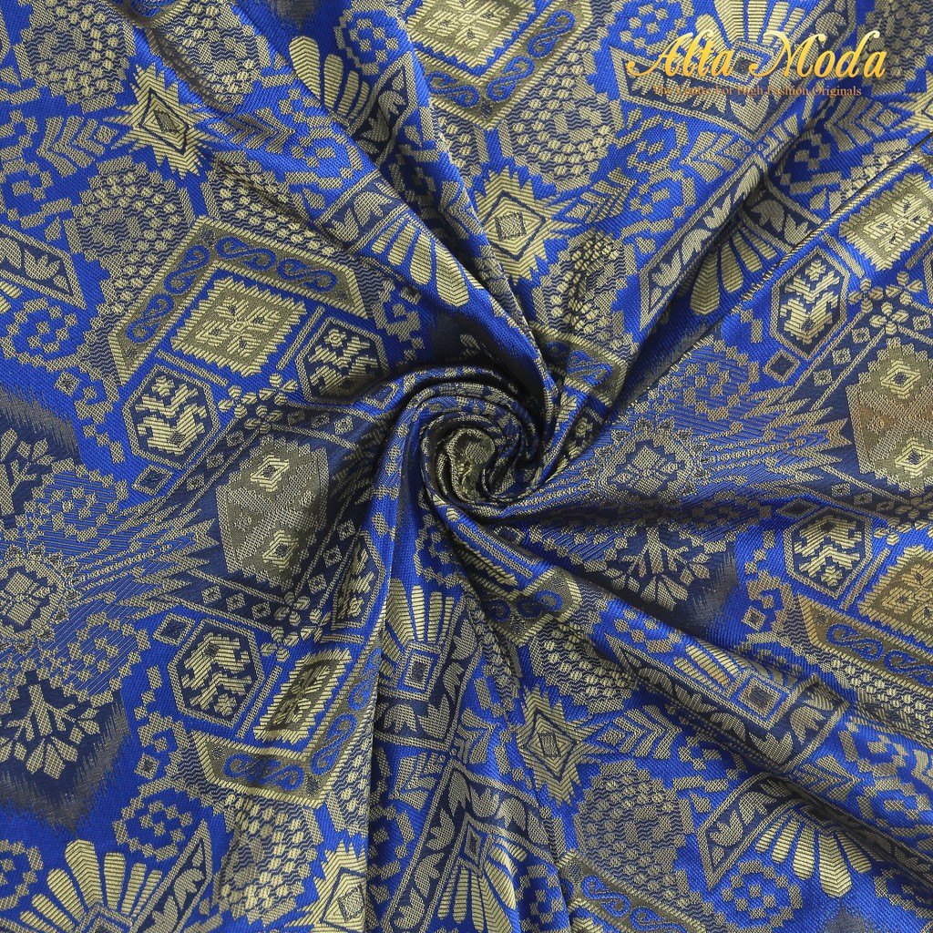 

Alta Moda Songket Motif Palembang Snow Pattern Biru Silver (1M)