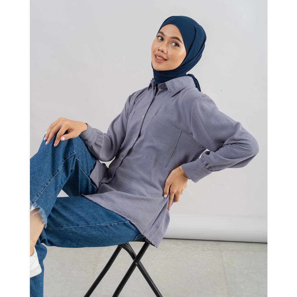 KEMEJA AIRFLOW KATRINA LONG SHIRT PREMIUM SHIRT B569