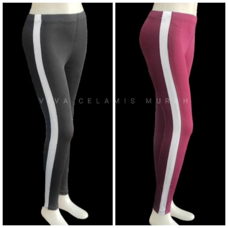 Legging LIS 1 - Legging Kekinian Style Jepang Korea - Legging Pendek dan Panjang - Spandex Premium Tebal Elastis Nyaman Dipakai