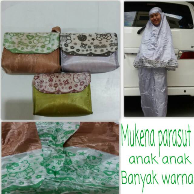 Mukena parasut anak-anak motif hello kitty mukena murah banyak wrna